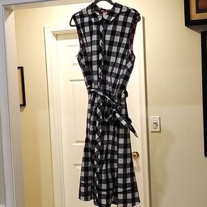 Talbots Black and White Checkered Dress
